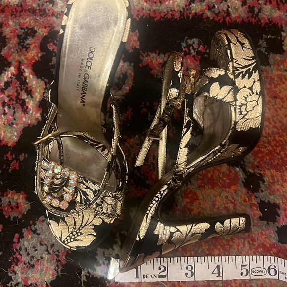 Dolce&Gabbana runway brocade platform and diamanté shoes - Picture 3 of 8